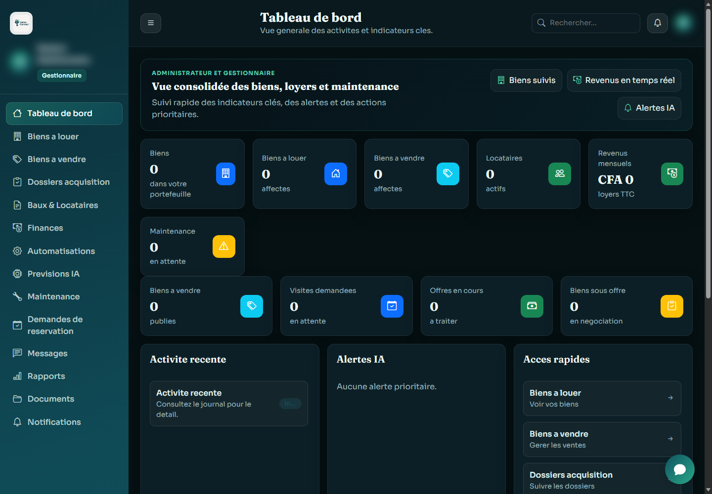 Exemple d’un tableau de suivi des réservations ImmoConnect